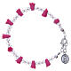 Medjugorje fuchsia bracelet with icon of Our Lady s2