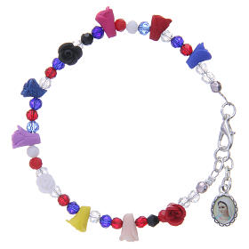 Medjugorje multicoloured bracelet with icon of Our Lady