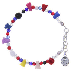 Medjugorje multicoloured bracelet with icon of Our Lady