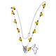 Medjugorje Rosary necklace with yellow ceramic roses and icon of Our Lady s4