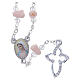 Medjugorje Rosary necklace with ceramic roses and icon of Our Lady s1