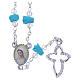 Medjugorje Rosary necklace with turquoise ceramic roses and icon of Our Lady s1