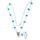 Medjugorje Rosary necklace with turquoise ceramic roses and icon of Our Lady s4
