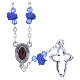 Medjugorje Rosary necklace with blue ceramic roses and icon of Our Lady s2
