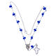 Medjugorje Rosary necklace with blue ceramic roses and icon of Our Lady s4