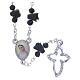 Medjugorje Rosary necklace with black ceramic roses and icon of Our Lady s1