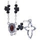 Medjugorje Rosary necklace with black ceramic roses and icon of Our Lady s2