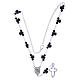 Medjugorje Rosary necklace with black ceramic roses and icon of Our Lady s4