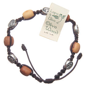 Pulseiras Dezena Terço da Paz: Pulseira Medjugorje oliveira corda Medalha Milagrosa