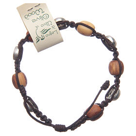 Pulseiras Dezena Terço da Paz: Pulseira Medjugorje oliveira corda Medalha Milagrosa