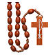 Medjugorje rosary in wood with natural colour grains s1