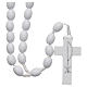 Medjugorje rosary in wood with white grains s1