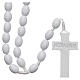 Medjugorje rosary in wood with white grains s2