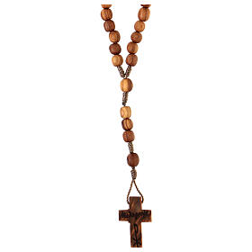 Medjugorje rosary in olive wood with cord