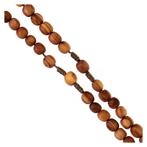 Medjugorje rosary in olive wood with cord 3