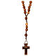 Medjugorje rosary in olive wood with cord s1