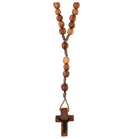 Medjugorje rosary in olive wood with cord