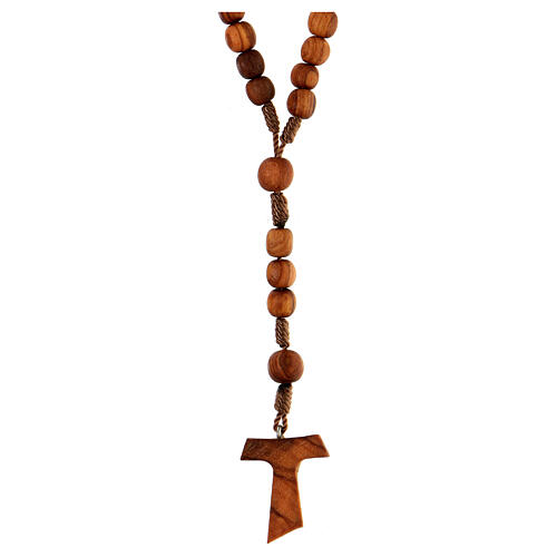 Medjugorje rosary in olive wood with cord and Tau | online sales on ...