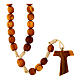 Medjugorje rosary in olive wood with cord and Tau s2