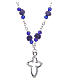 Medjugorje Rosary necklace with ceramic roses and grains in purple crystal s1