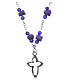 Medjugorje Rosary necklace with ceramic roses and grains in purple crystal s2