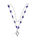 Medjugorje Rosary necklace with ceramic roses and grains in purple crystal s3