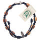 Medjugorje Bracelet with grains in olive wood with blue cord s1