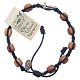 Medjugorje Bracelet with grains in olive wood with blue cord s2