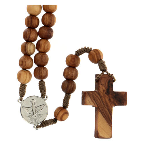 Różaniec drewno oliwne Medziugorie medaliki owalne Świętego Benedykta 2