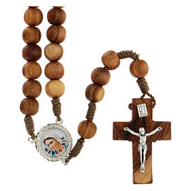 Medjugorje olive wood rosary oval medalets of Saint Benedict