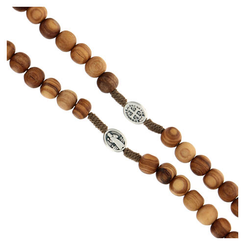 Medjugorje olive wood rosary oval medalets of Saint Benedict 3