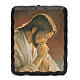 Bild aus Massivholz Jesus beim Gebet Lithografie s1