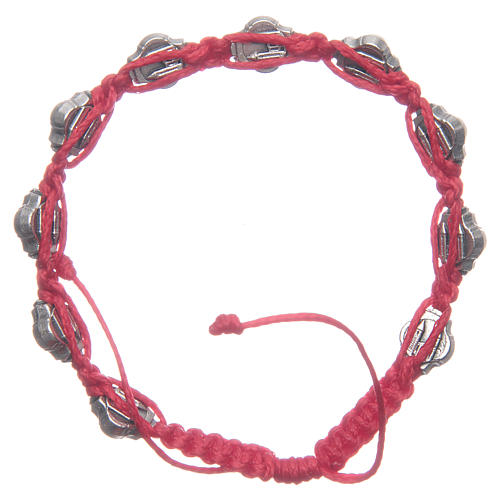 Bracelet Medjugorje émail bleu corde rouge 2