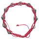 Bracelet Medjugorje émail bleu corde rouge s2
