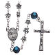 Medjugorje rosary flowers and blue crystals s1