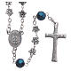 Medjugorje rosary flowers and blue crystals s2