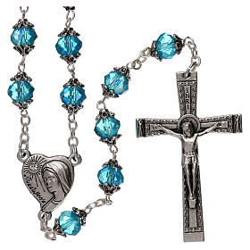 Rosenkranz aus Medjugorje mit Perlen aus blauen Kristallen