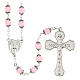 Medjugorje rosary with crystal pink grains s2