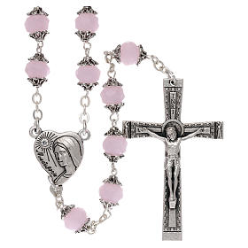 Chapelets et boîte chapelets: Chapelet Medjugorje grains cristal rose