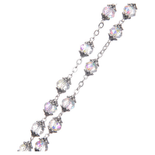 Rosenkranz aus Medjugorje mit Perlen aus transparenten Kristallen 3