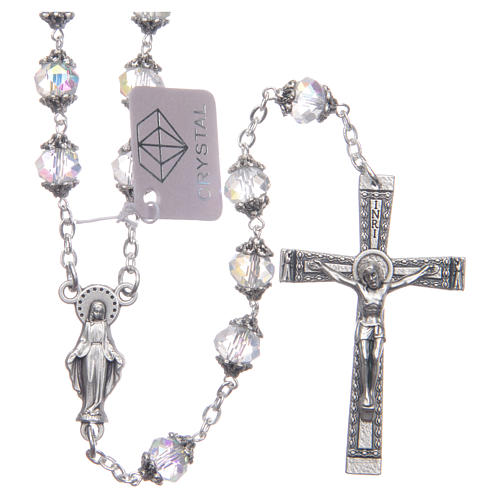 Medjugorje rosary with transparent crystal grains 1