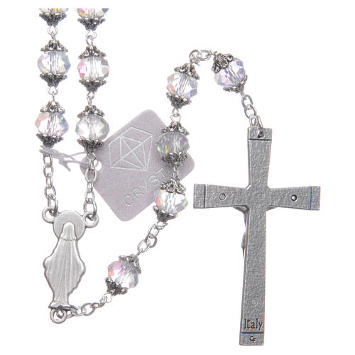 Medjugorje rosary with transparent crystal grains 2