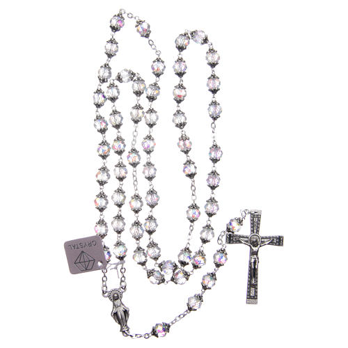 Medjugorje rosary with transparent crystal grains 4