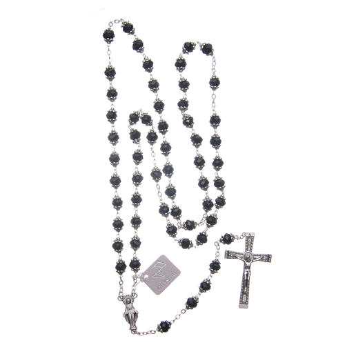 Rosario Medjugorje grani cristallo nero 4
