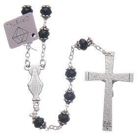 Medjugorje rosary with black crystal grains