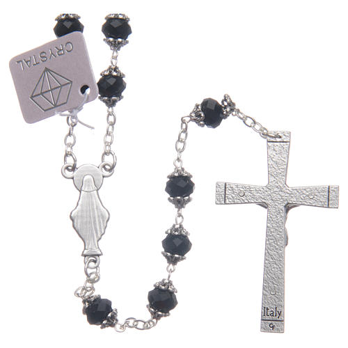 Medjugorje rosary with black crystal grains 2