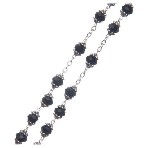 Medjugorje rosary with black crystal grains 3