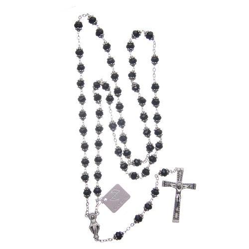 Medjugorje rosary with black crystal grains 4