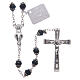 Medjugorje rosary with black crystal grains s1