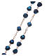 Medjugorje rosary in blue crystal with golden cross s3